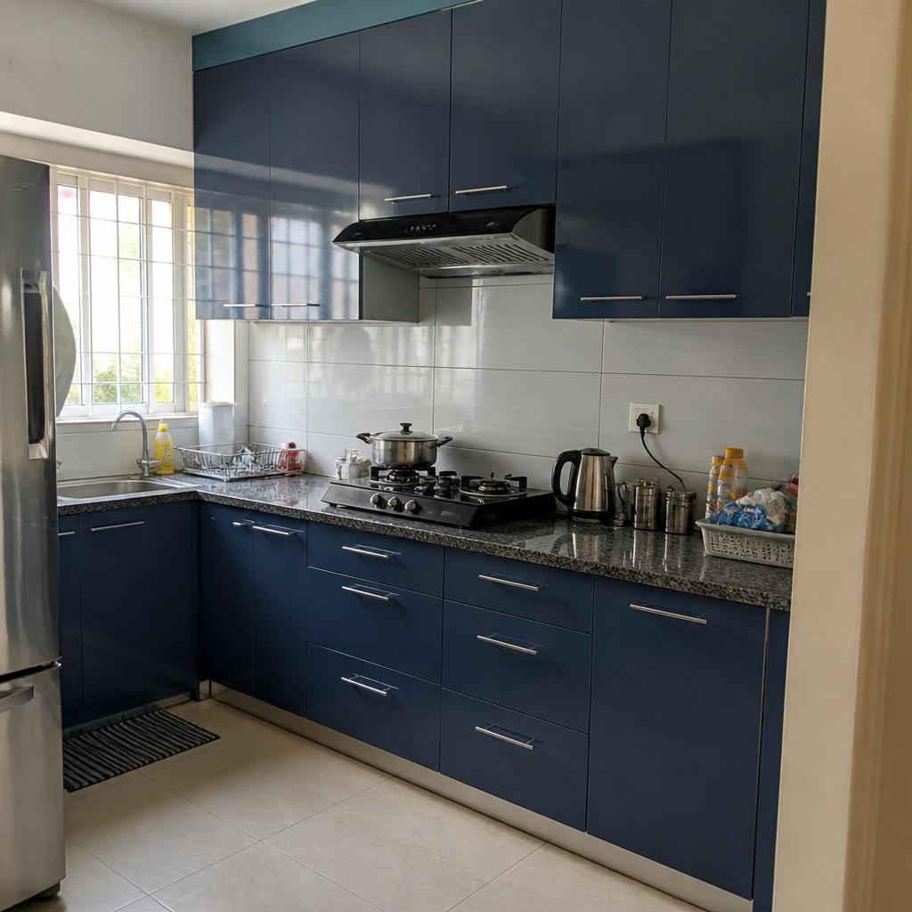 Modular kitchen with granite counter